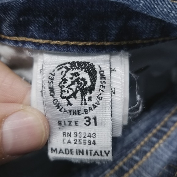 Diesel Jeans Mens 31x30 Blue Straight Button Fly Low Rise Stretch - Picture 4 of 11